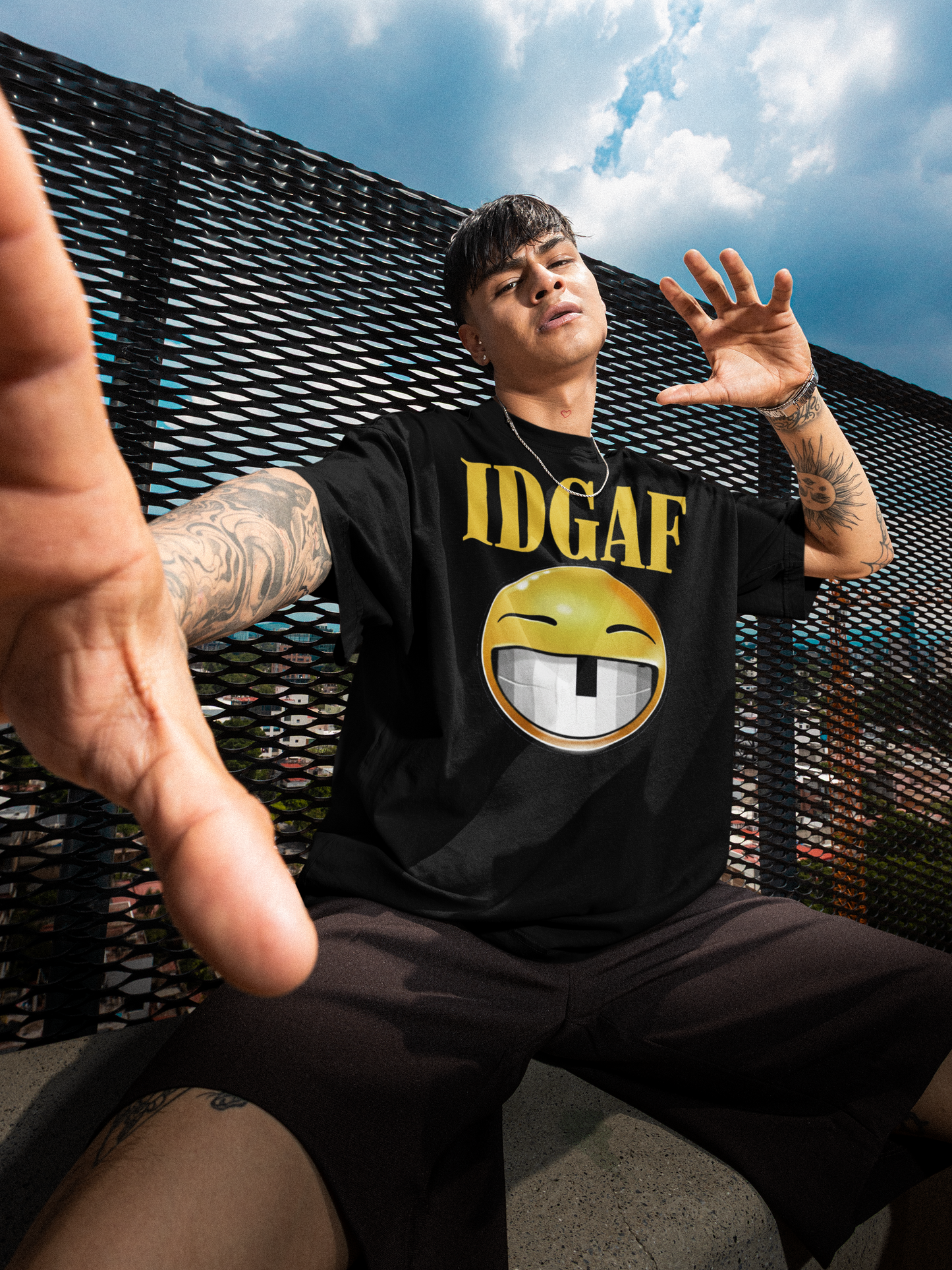 IDGAF Oversized Smiley Tee