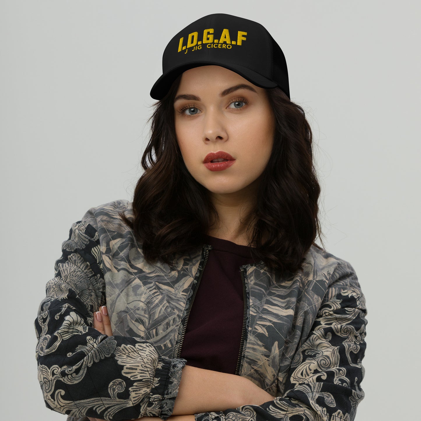 IDGAF Trucker Yellow