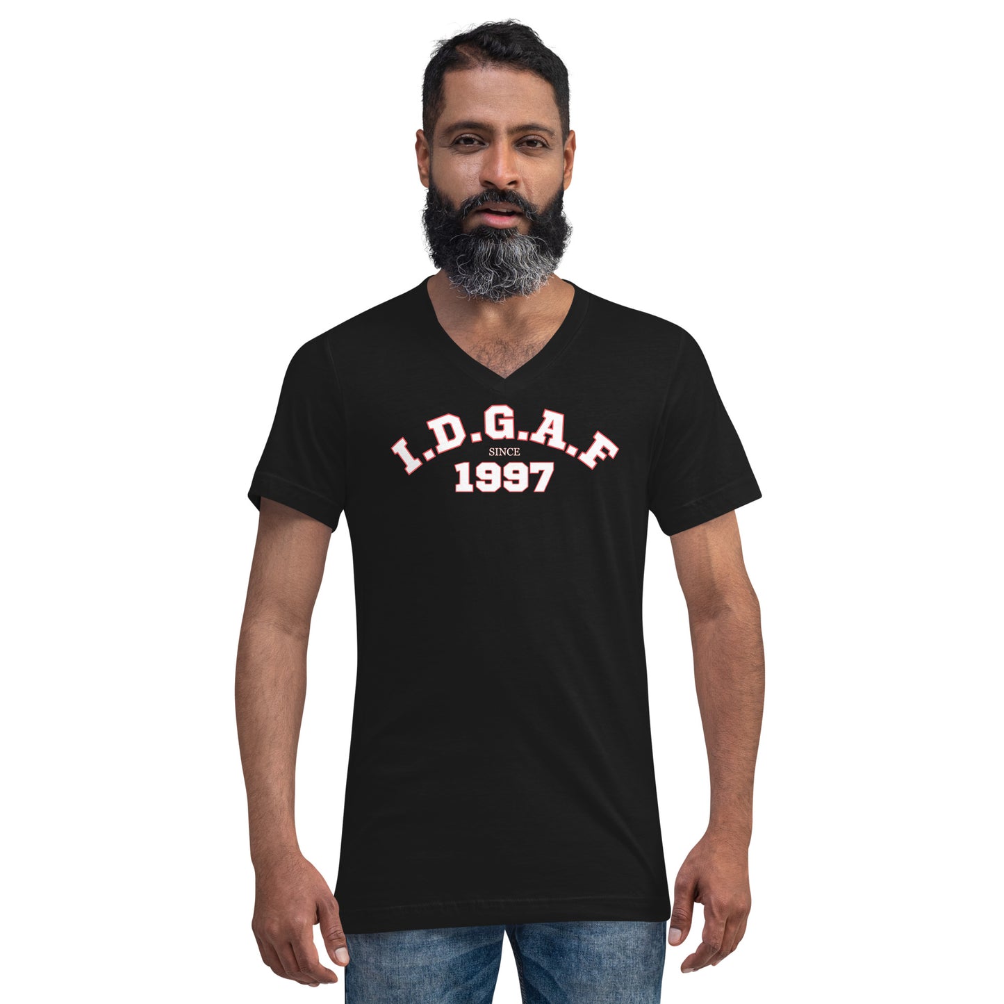 Unisex I.D.G.A.F Short Sleeve V-Neck T-Shirt