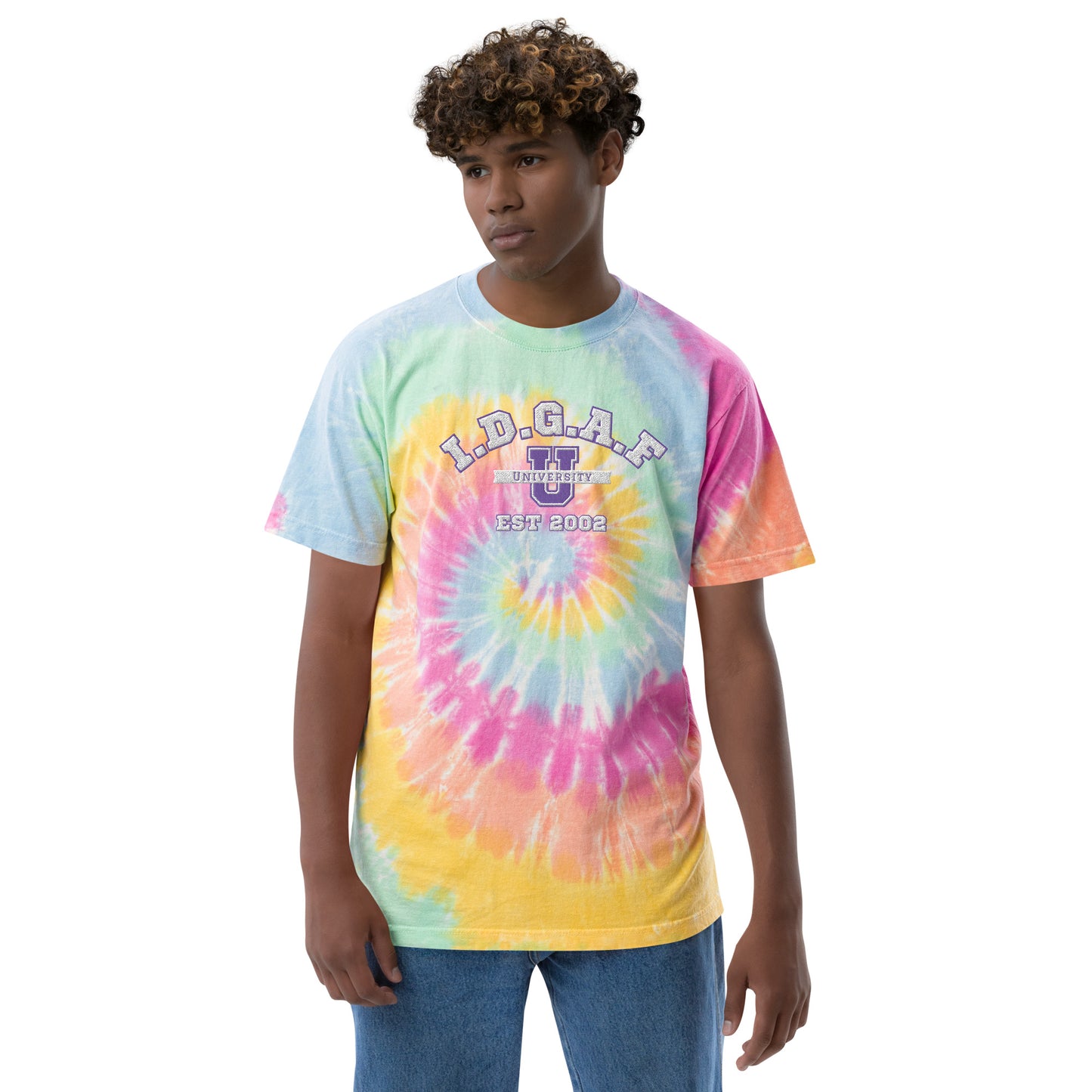 IDGAF University Tie-Dye Vibes Tee