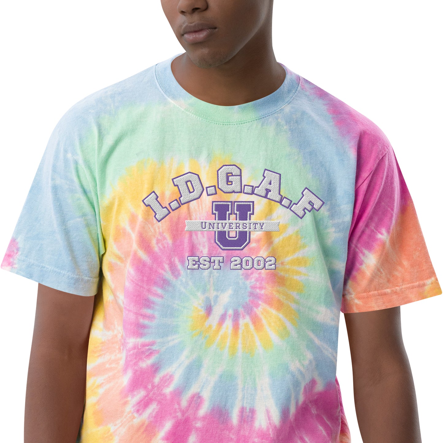 IDGAF University Tie-Dye Vibes Tee